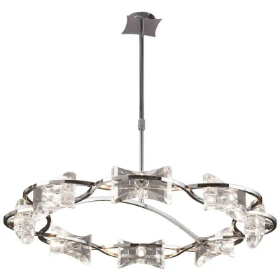 Image of Kromo Telescopic Semi Flush 8 Light G9 Round, Polished Chrome