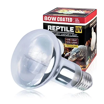 Image of LUCKY HERP Reptile UVA UVB Heat Bulb, 80W E27 Turtle UV Lamp, Vivarium D3 Basking Light Bulb for Reptile, Tortoise, Bearded Dragon and Amphibian