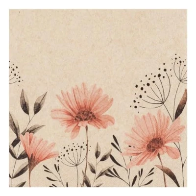Image of 20 Napkins Eco Line Sustainable Made from 100% Recycled Paper Pretty Flowers Meadow Spring Summer Table Decoration 33 x cm