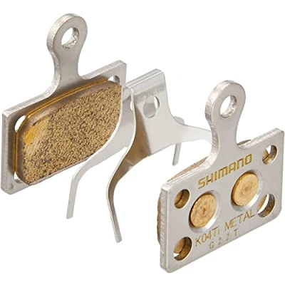 Image of SHIMANO K04TI disc pads and spring, titanium back, metal sintered, Black, One Size
