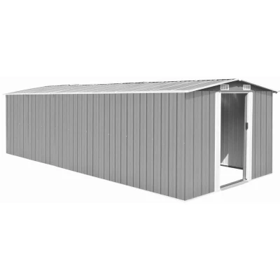 Image of vidaXL Garden Shed 257x580x181 cm Metal Grey