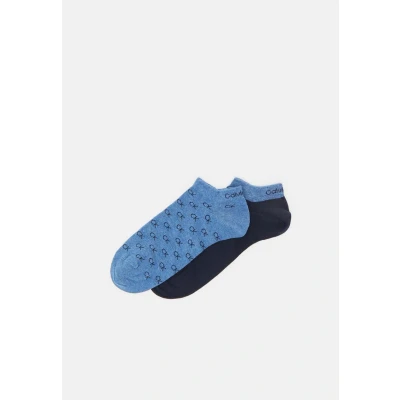 Image of Calvin Klein Underwear Sneaker ALL OVER LOGO 2 PACK Trainer socks, Size: 6 8, Mid denim