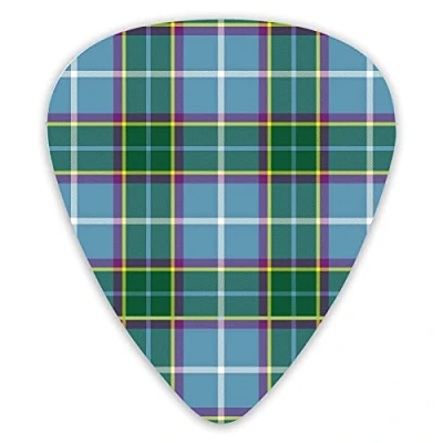Image of Guitar Picks Isle Man Laxey Manx District Tartan 12 Packs Variety Plectrums