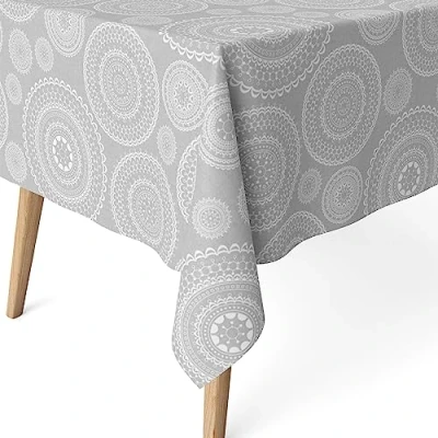 Image of Martina Home Resin Tablecloth Mandala Grey 100 x 140 cm