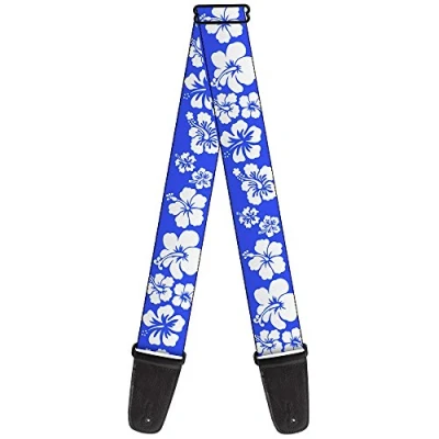 Image of Buckle Down GS W30890 &quot;Hibiscus Blue/White&quot; Guitar Strap