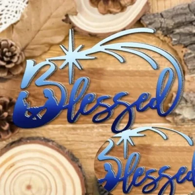 Image of Merry Christmas Blessed Snowflake Greeting Card Metal Die Cuts,Sunflower Flower Leaf Cutting Dies Cut Stencils DIY Scrapbooking Decorative Embossing Paper Making