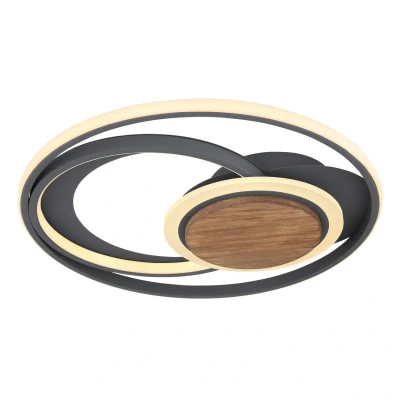 Image of Nirra 49.5cm Integrated LED Semi Flush Ceiling Light Graphite 3x 3000K