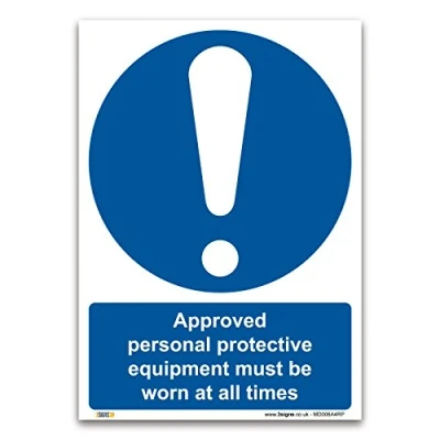 Image of Approved PPE must be worn Sign A4 1mm Rigid Plastic Mandatory Safety Clothing