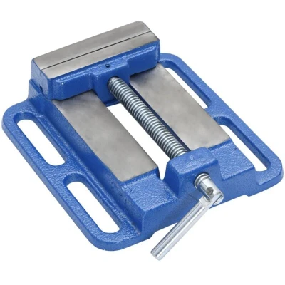 Image of vidaXL Drill Press Vise Blue 100 mm Cast Iron
