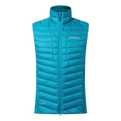 Image of Berghaus Men&#039;s Tephra Stretch Reflect 2.0 Vest Jacket Gilet Extra Warmth Packable Lightweight Polartec, Jungle Jewel, 2XL