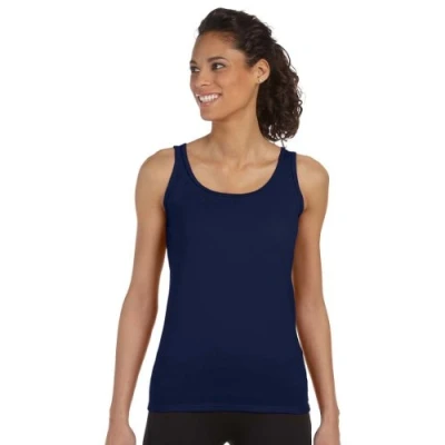 Image of Gildan Ladies Soft Style Tank Top Vest (M) (Navy)