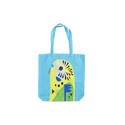 Image of Maxwell &amp; Williams Pete Cromer Large Tote Bag, Budgerigar Print, 100% Cotton, 42 x 41 cm