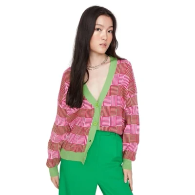 Image of Trendyol Women Oversize Basic V Neck Knitwear Cardigan Green