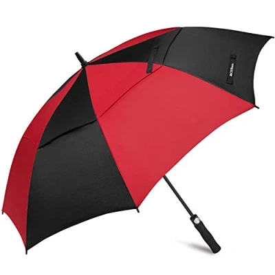 Image of ACEIken Golf Umbrella Windproof Large 62/68 Inch, Double Canopy Vented, Automatic Open, Extra Oversized,Sun Protection Ultra Rain &amp; Wind Resistant Stick Umbrellas (Red/Black, 62 inch)
