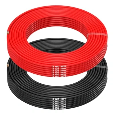 Image of MMOBIEL 16 AWG Silicone Wire Gauge Tinned Copper Cable, 2 x 65.6ft (20m) (1 Red &amp; 1 Black), Flexible High Temp Electrical for RC, Drones, 3D Printers, Batteries, Speaker Wires, Marine