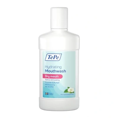 Image of TePe Hydrating mouthwash for Dry Mouth, Mild Apple Peppermint, Fluoride That eases The Feeling of Mouth