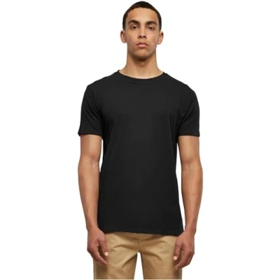 Image of Urban Classics Fitted Strech TEE Basic Tshirt, Men&#039;s, Size: Large, Black
