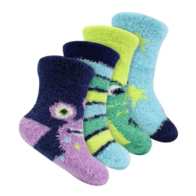 Image of Sock Snob 4 Pairs Multipack Baby Boys Anti Slip Socks