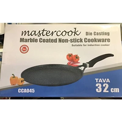 Image of 32 cm Mastercook Die Casting Marble Coated Non Stick Flat Tava, Suitable for Induction Cooker Heavy Duty Crepe Pancake Chapati ROTI PAN DOSA