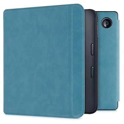 Image of kwmobile Case Compatible with Kobo Libra 2 Cover for eReader Magnetic Closure Petrol