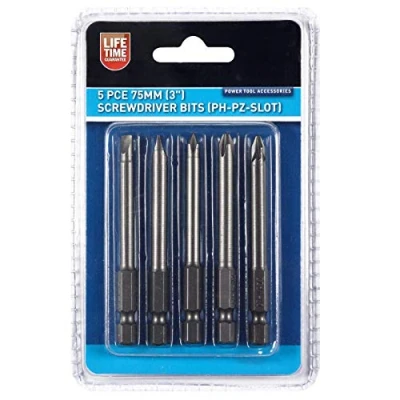 Image of Blue Spot Tools 14123 5 Piece 75mm (3&quot;) Screwdriver Bits (PH PZ Slot)