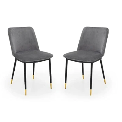 Image of Julian Bowen Grey Wood Delaunay Dining Chairs Set of 2