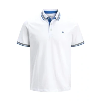 Image of JACK &amp; JONES Men&#039;s Male Einfarbig Poloshirt Polo Shirt, White, XS
