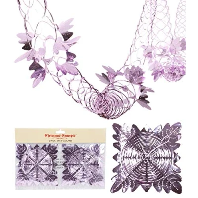 Image of Christmas Concepts® Pack Of 2 9ft Garland Festive Hanging Decorations (BABY PINK)