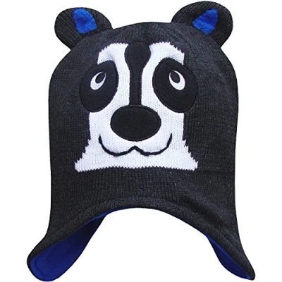 Image of Boy&#039;s Peru Style Novelty Animals Thermal Winter Hat (Panda)