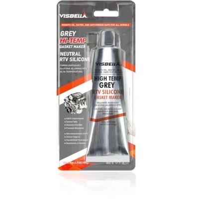 Image of Visbella High Temperature RTV Silicone Gasket Maker, Sealed Oil Resistant Waterproof Quick Dry Liquid for Bonding Internal Combustion, Steam Turbines, Automotive Engine Parts 3.7OZ (GREY)