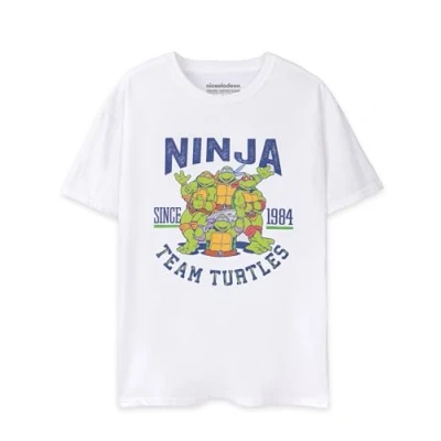Image of Teenage Mutant Ninja Turtles Mens T Shirt White Team Graphic Tee for Adults TMNT Raphael, Mikey, Leo &amp; Donatello Short Sleeve Nostalgic 90s Cartoon Apparel Fashion Movie Gift Him