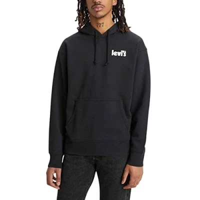 Image of Levi&#039;s Men&#039;s Relaxed Graphic Sweatshirt Hoodie, Poster Hoodie Caviar*, XS