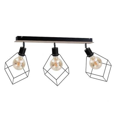 Image of Ruben Ceiling Spotlight Bar Wood, 65cm, 3x E27