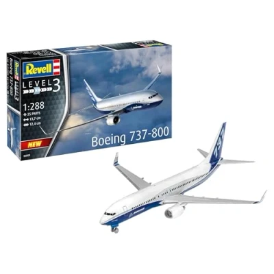 Image of Revell 03809 Boeing 737 800 1:288 Scale Unbuilt/Unpainted Plastic Model Kit , White