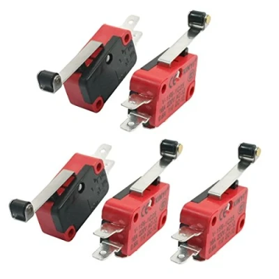 Image of Sourcingmap a14032200ux0035 5 x V 156 1C25 Micro Limit Switch Long Roller Arm SPDT Snap Action LOT