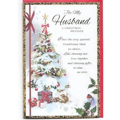 Image of Christmas Card For Husband 23 x 15 Cm (9 6 inches) My A Message Tree
