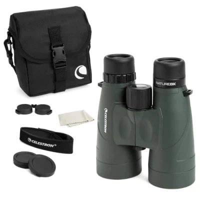 Image of Celestron 71336 Nature DX 12x56 BaK 4 Prism Binoculars, Green
