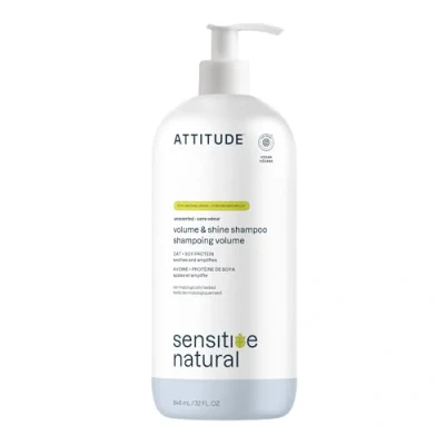 Image of ATTITUDE Volume and Shine Hair Shampoo For Sensitive Dry Scalp, EWG Verified, Soothing Oat, Thin Hair, Naturally Derived Ingredients, Vegan Plant Based, Unscented, 946 mL