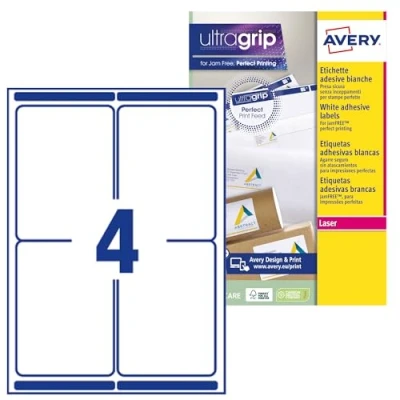 Image of AVERY 60 Custom White Self Adhesive Address Labels No Jam Format 99.1 x 139 mm Laser Printing