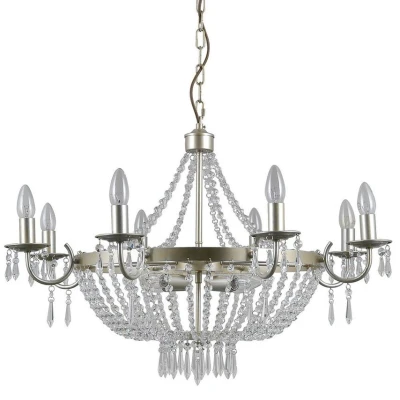 Image of Italux Lighting Hanging Pendant Champagne 12 Light with Crystal Glass Shade E14