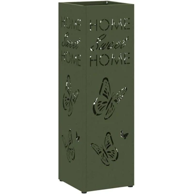 Image of vidaXL Umbrella Stand Olive Green Metal Standard Pattern