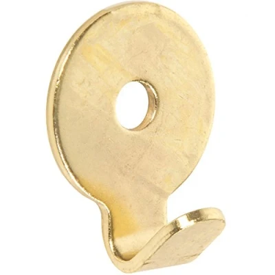 Image of Pack of 25 Strong Brass Plated Round Picture Hooks