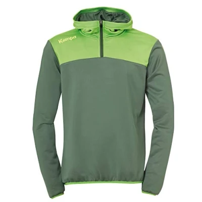 Image of Kempa Emotion 2.0 Quarter Zip Hoodie Men&#039;s Sweatshirt Dragon Green/Hope Green, Large