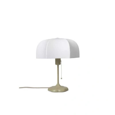 Image of ferm LIVING table lamp Poem, beige, steel, fleece, 42 cm