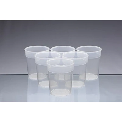 Image of AIOS Dishwasher Safe Stackable Transparent Plastic Cups/Beakers/Tumblers 250ml (Set of 6)