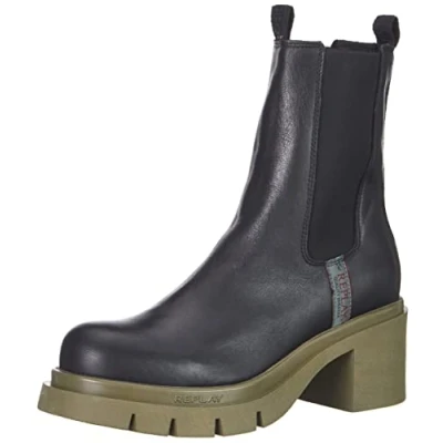 Image of Replay Women&#039;s Avryl Dual Chelsea Boot, 003black, 8 UK