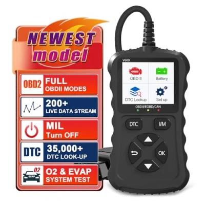 Image of iKiKin OBD2 Diagnostic Device Car Adapter, OBDII Automatic Tool for Code Reader OBD EOBD Error Memory Reading with All Functions, Black