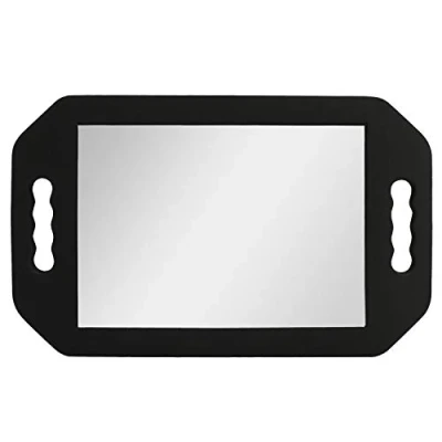 Image of Kurtzy Lightweight Handheld Hairdressing Mirror Black Foam Handle for Barbers, Salons and Beauticians Double Viewing Back of Head Haircuts