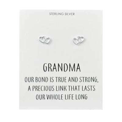 Image of Philip Jones Sterling Silver Grandma Quote Heart Link Earrings