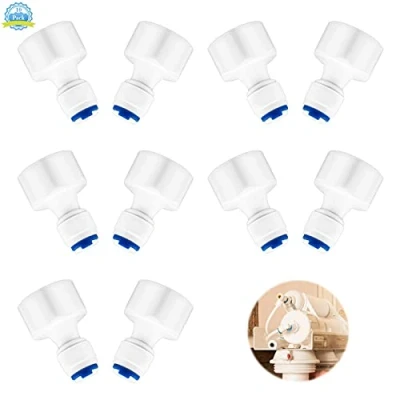 Image of 10Pcs Water Filter Fitting Connector 1/2&quot; Female Thread to 1/4&quot; OD Hose 1/2 1/4 Push Fit Adapter Plastic Quick Reverse Osmosis